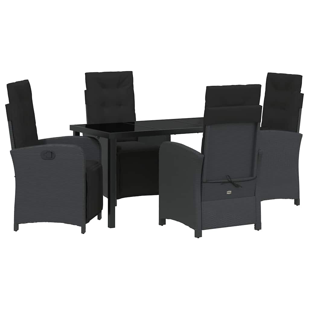 Ensemble de salle à manger pour jardin 5 pcs Noir polyrotin - XIOS