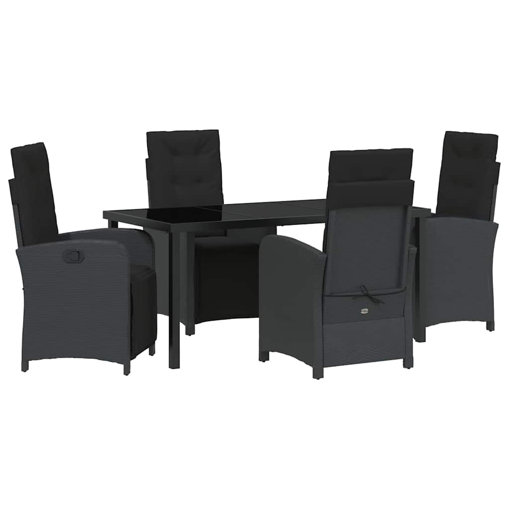 Ensemble de salle à manger pour jardin 5 pcs Noir polyrotin - XIOS