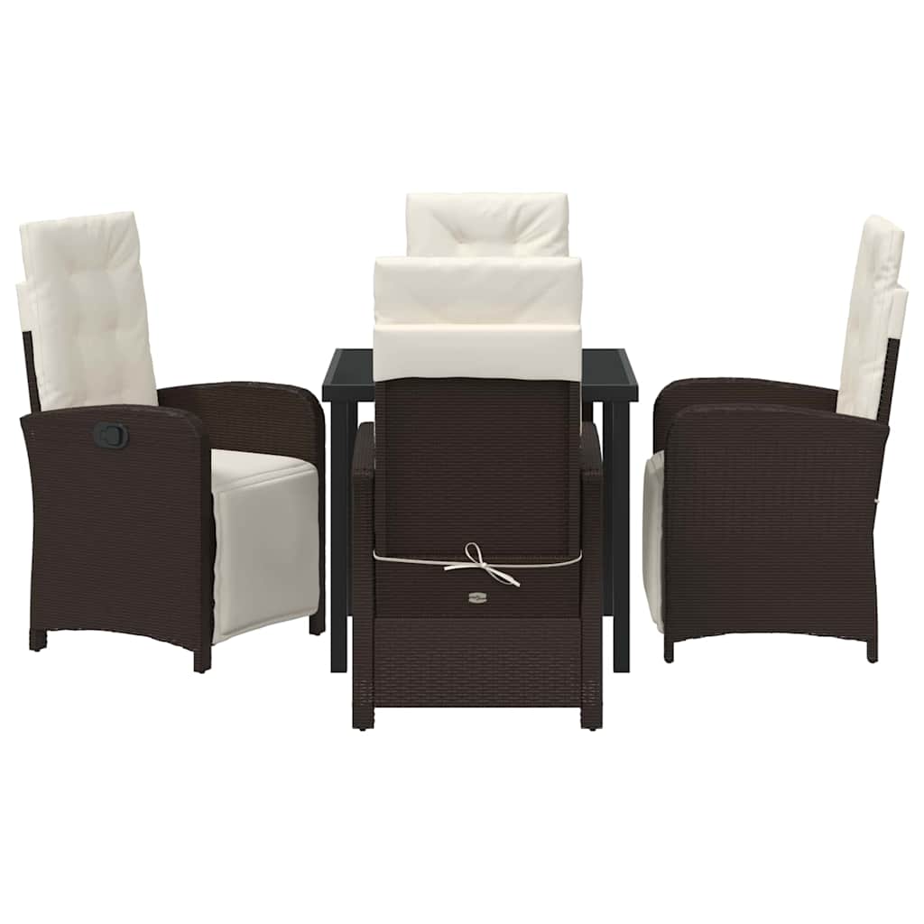 Ensemble de salle à manger pour jardin 5 pcs Marron polyrotin - XIOS