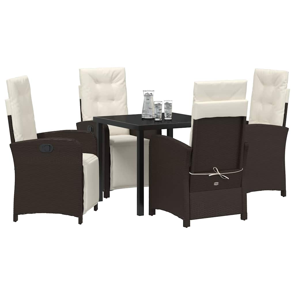 Ensemble de salle à manger pour jardin 5 pcs Marron polyrotin - XIOS