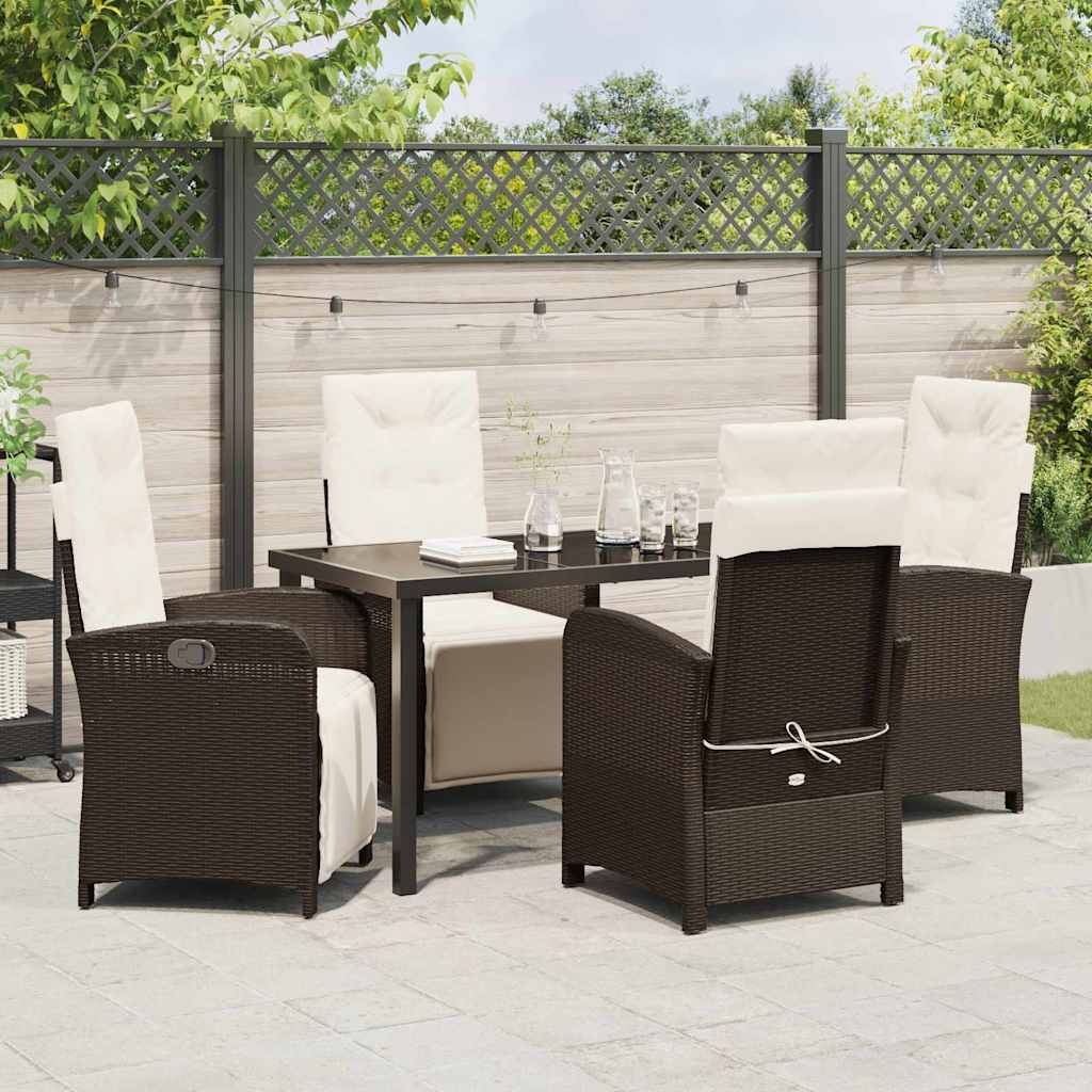 Ensemble de salle à manger pour jardin 5 pcs Marron polyrotin - XIOS