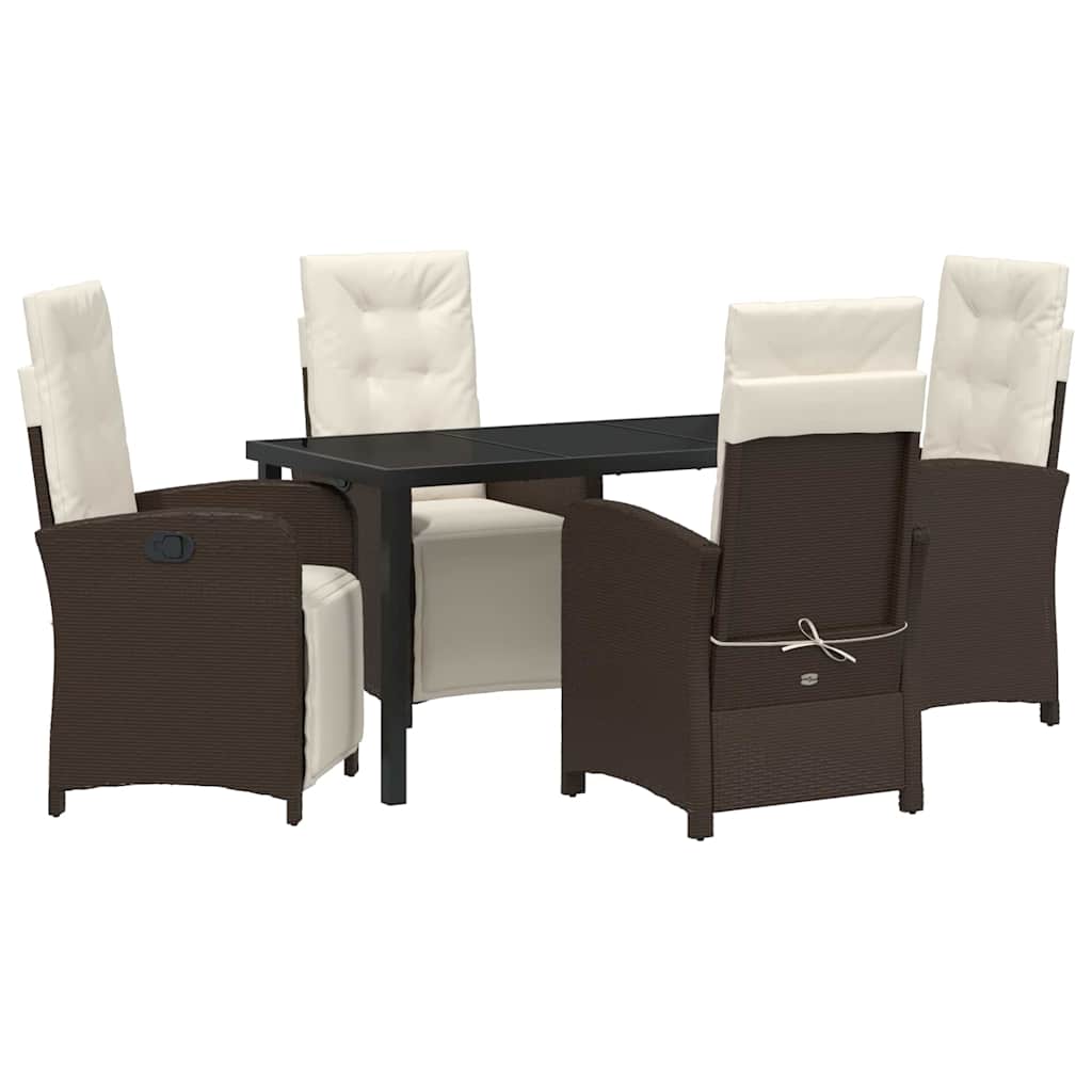 Ensemble de salle à manger pour jardin 5 pcs Marron polyrotin - XIOS