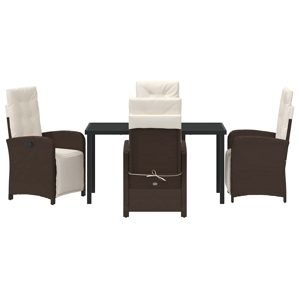 Ensemble de salle à manger pour jardin 5 pcs Marron polyrotin - XIOS