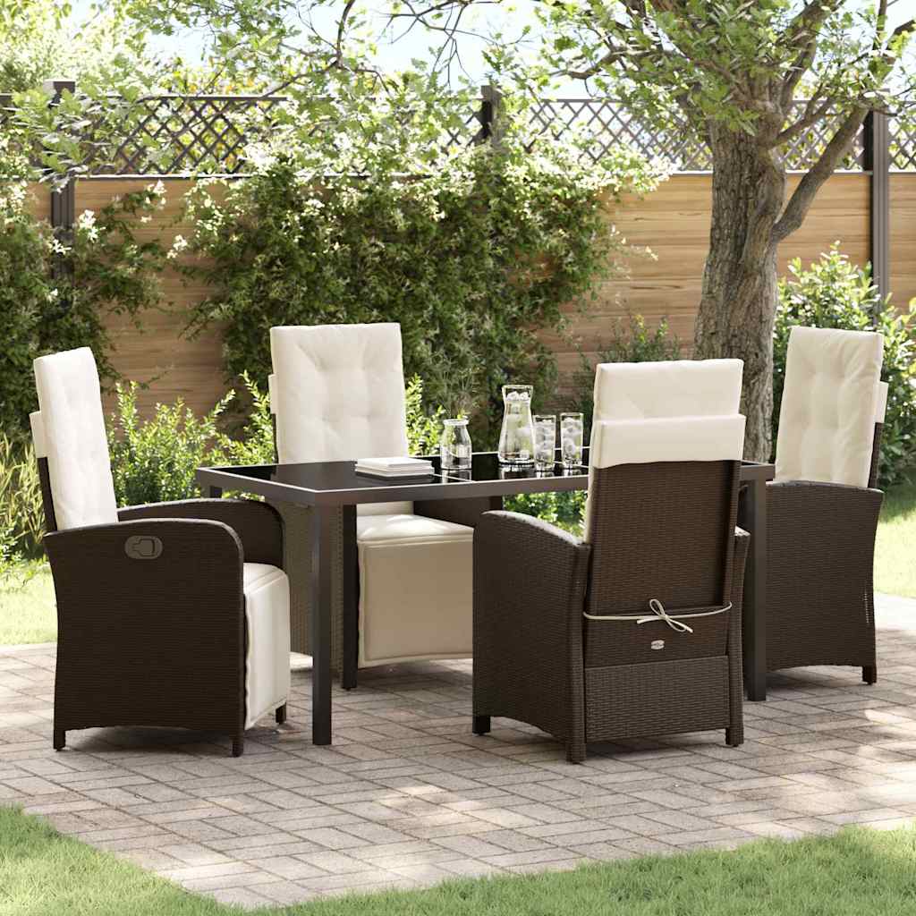 Ensemble de salle à manger pour jardin 5 pcs Marron polyrotin - XIOS