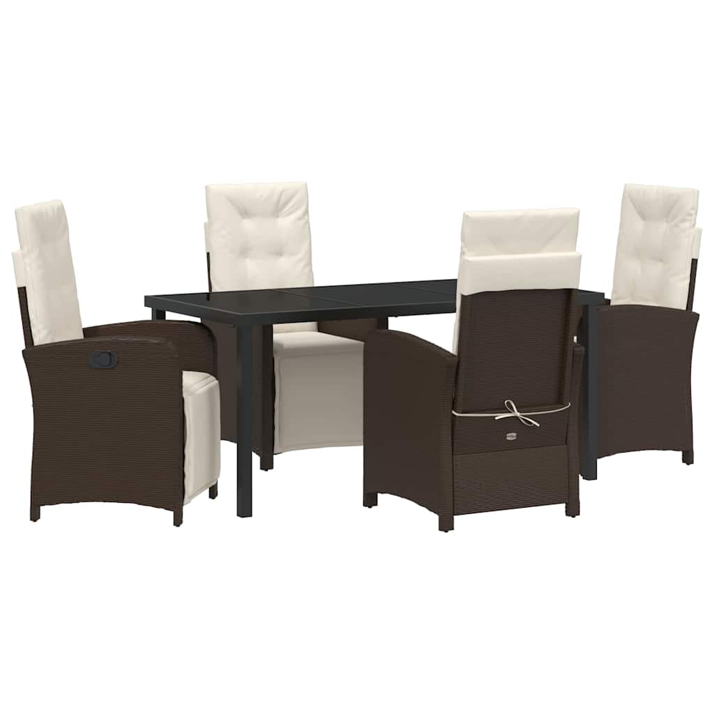 Ensemble de salle à manger pour jardin 5 pcs Marron polyrotin - XIOS