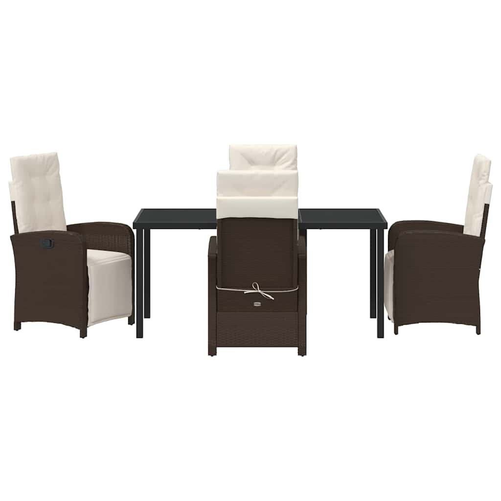 Ensemble de salle à manger pour jardin 5 pcs Marron polyrotin - XIOS