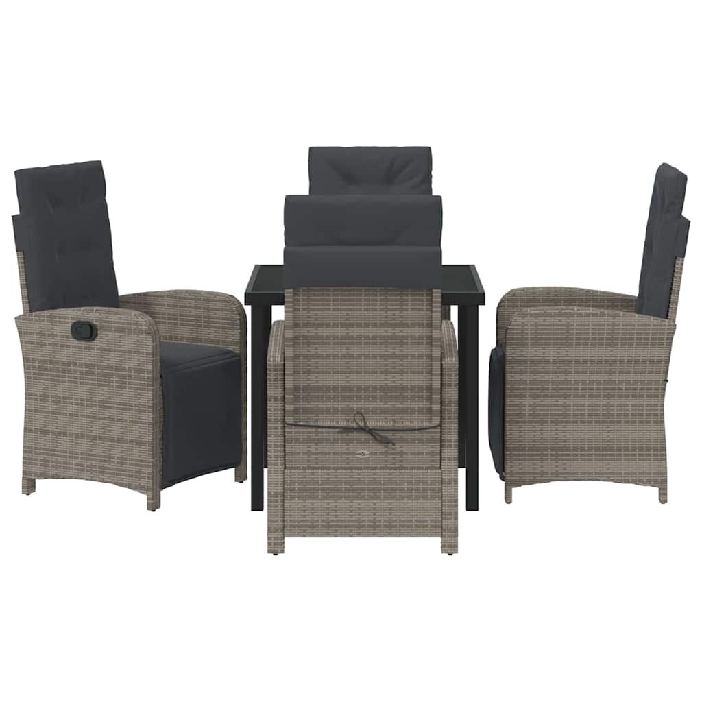 Ensemble de salle à manger pour jardin 5 pcs Gris polyrotin - XIOS