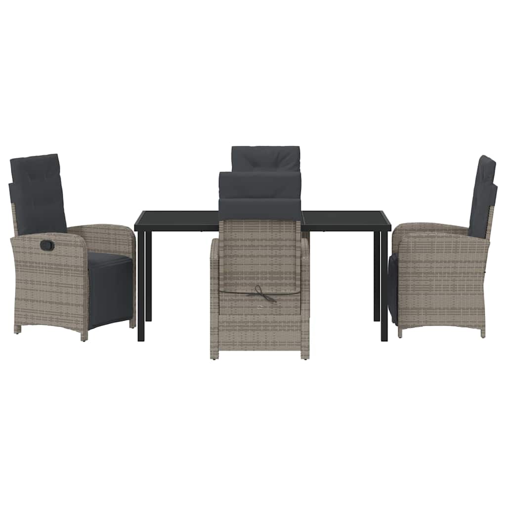Ensemble de salle à manger pour jardin 5 pcs Gris polyrotin - XIOS