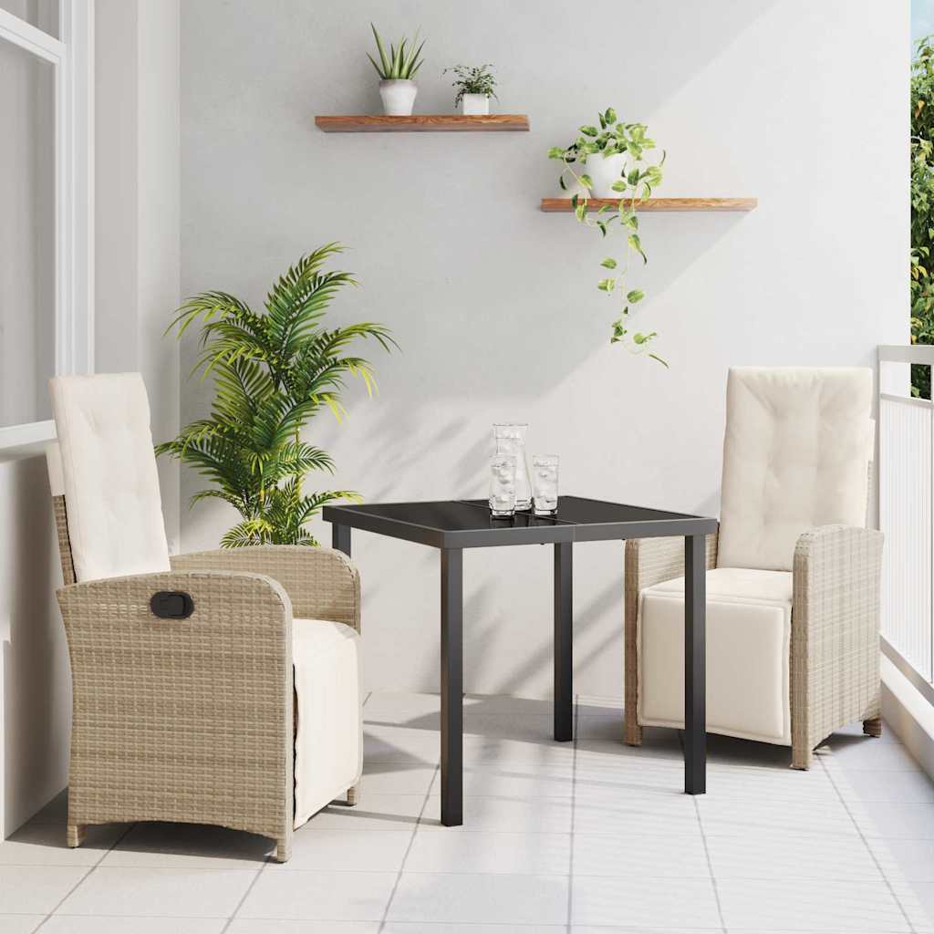 Ensemble de salle à manger pour jardin 3 pcs Beige polyrotin - XIOS