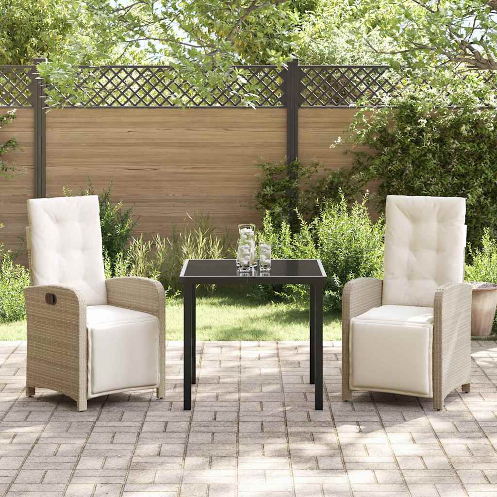 Ensemble de salle à manger pour jardin 3 pcs Beige polyrotin - XIOS