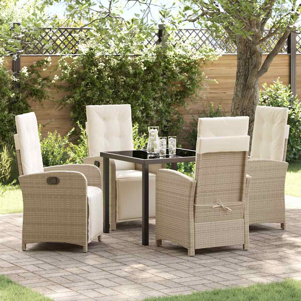 Ensemble de salle à manger pour jardin 5 pcs Beige polyrotin - XIOS