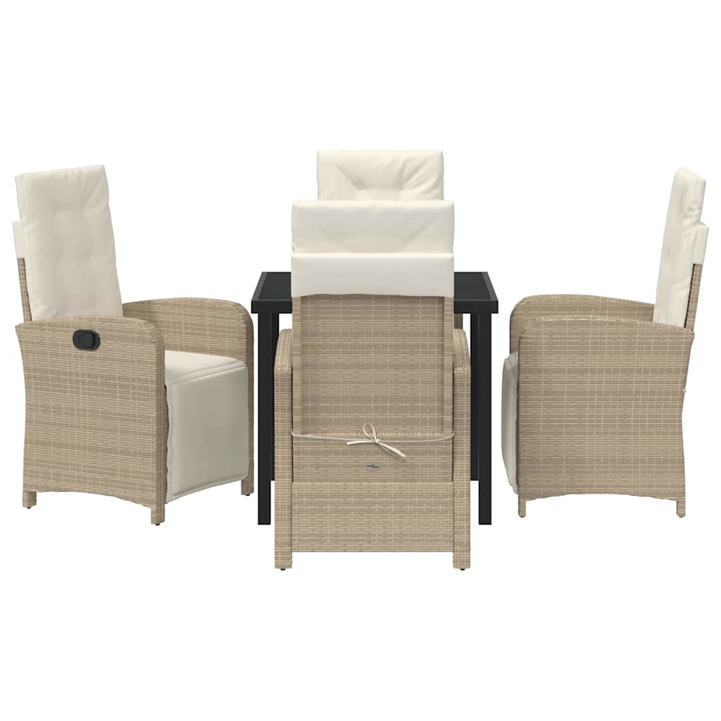 Ensemble de salle à manger pour jardin 5 pcs Beige polyrotin - XIOS