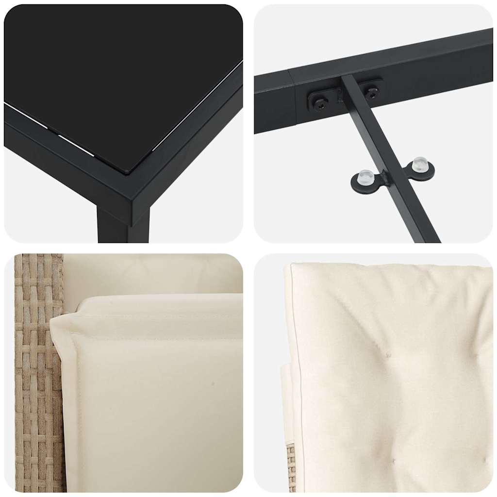 Ensemble de salle à manger pour jardin 5 pcs Beige polyrotin - XIOS