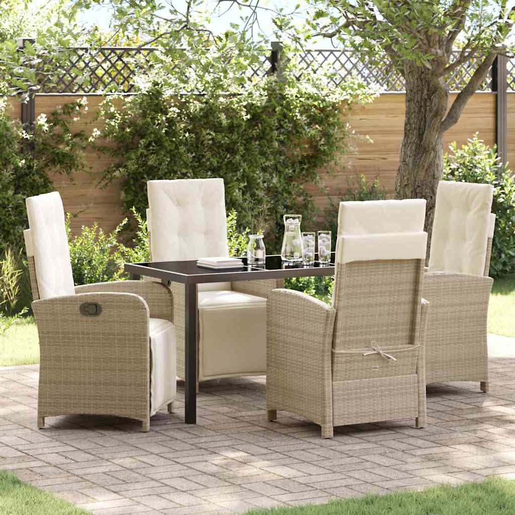 Ensemble de salle à manger pour jardin 5 pcs Beige polyrotin - XIOS