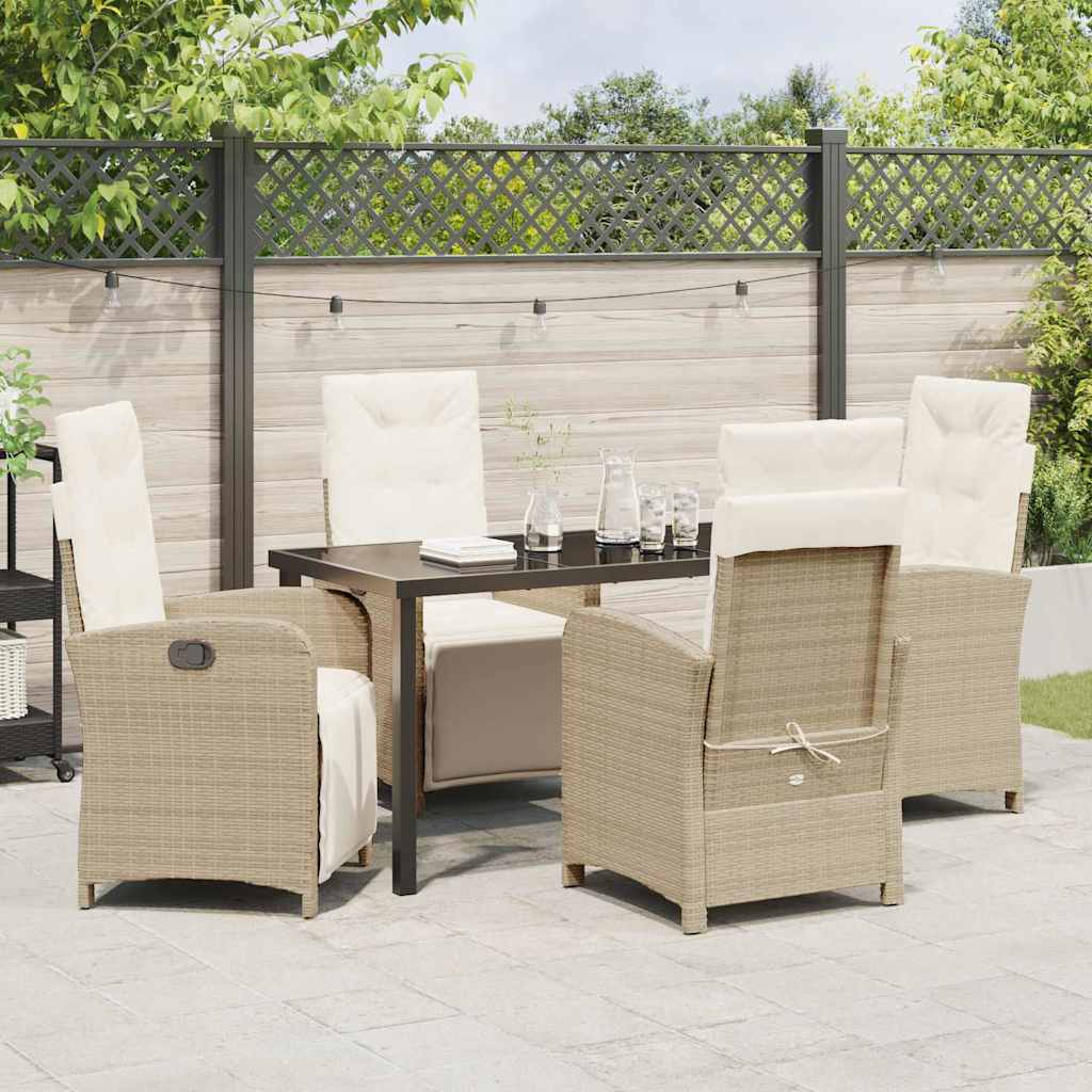 Ensemble de salle à manger pour jardin 5 pcs Beige polyrotin - XIOS