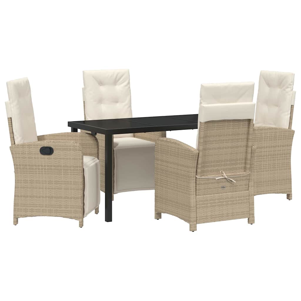 Ensemble de salle à manger pour jardin 5 pcs Beige polyrotin - XIOS