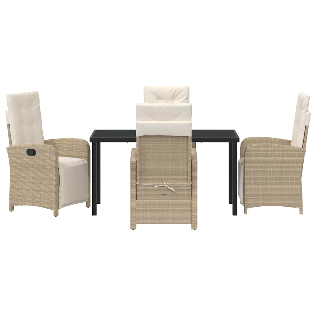 Ensemble de salle à manger pour jardin 5 pcs Beige polyrotin - XIOS