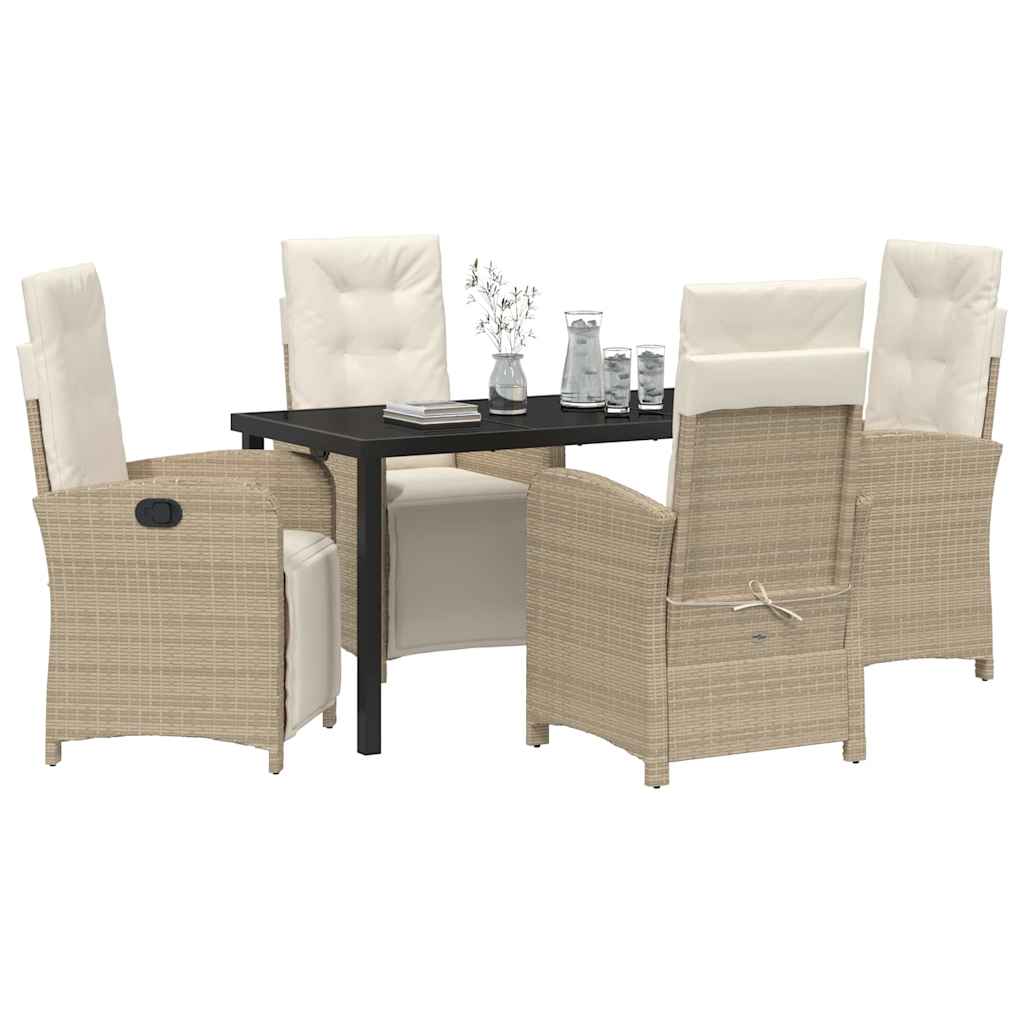 Ensemble de salle à manger pour jardin 5 pcs Beige polyrotin - XIOS