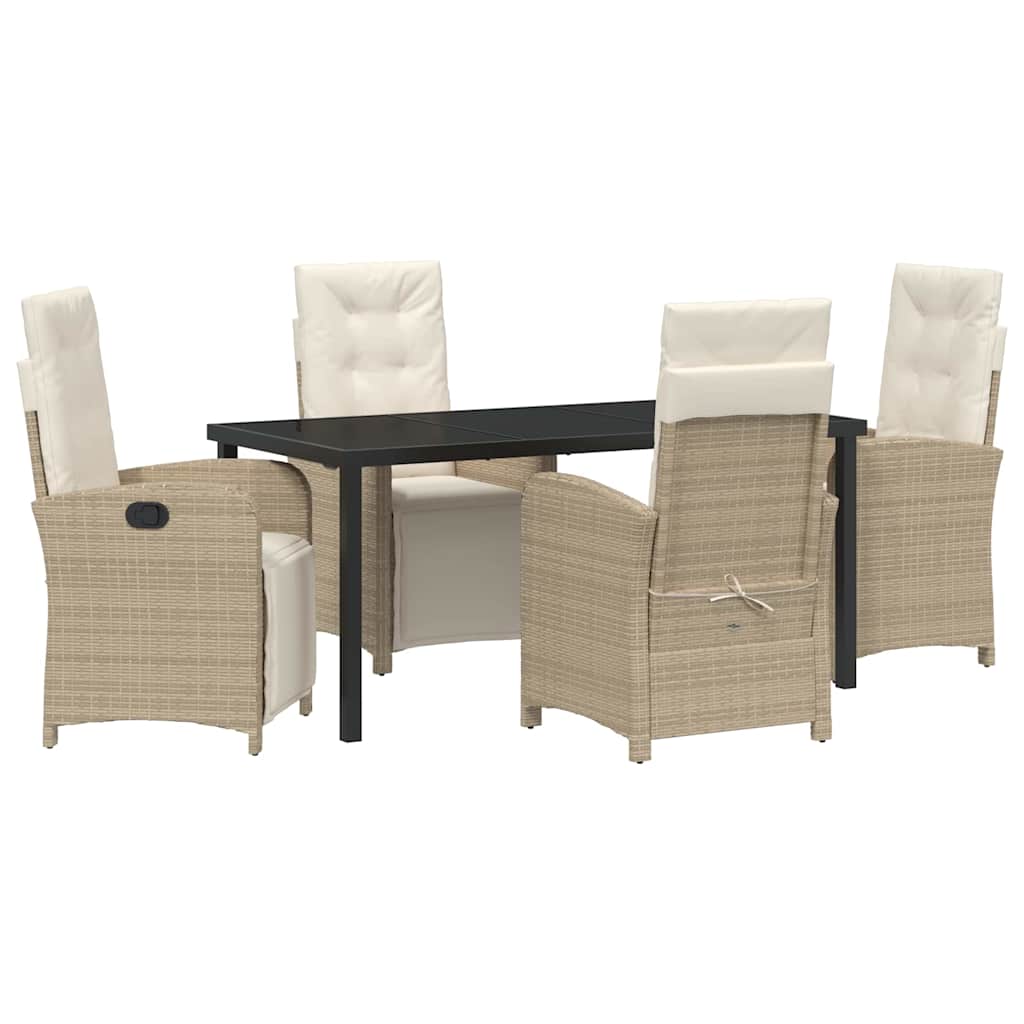 Ensemble de salle à manger pour jardin 5 pcs Beige polyrotin - XIOS