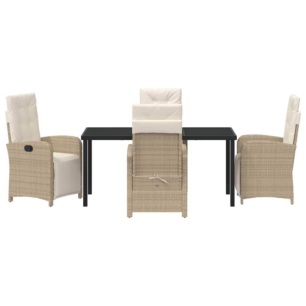 Ensemble de salle à manger pour jardin 5 pcs Beige polyrotin - XIOS