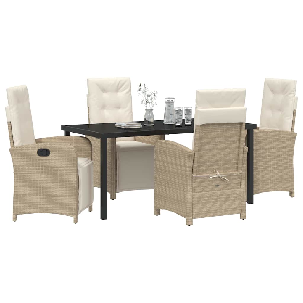 Ensemble de salle à manger pour jardin 5 pcs Beige polyrotin - XIOS