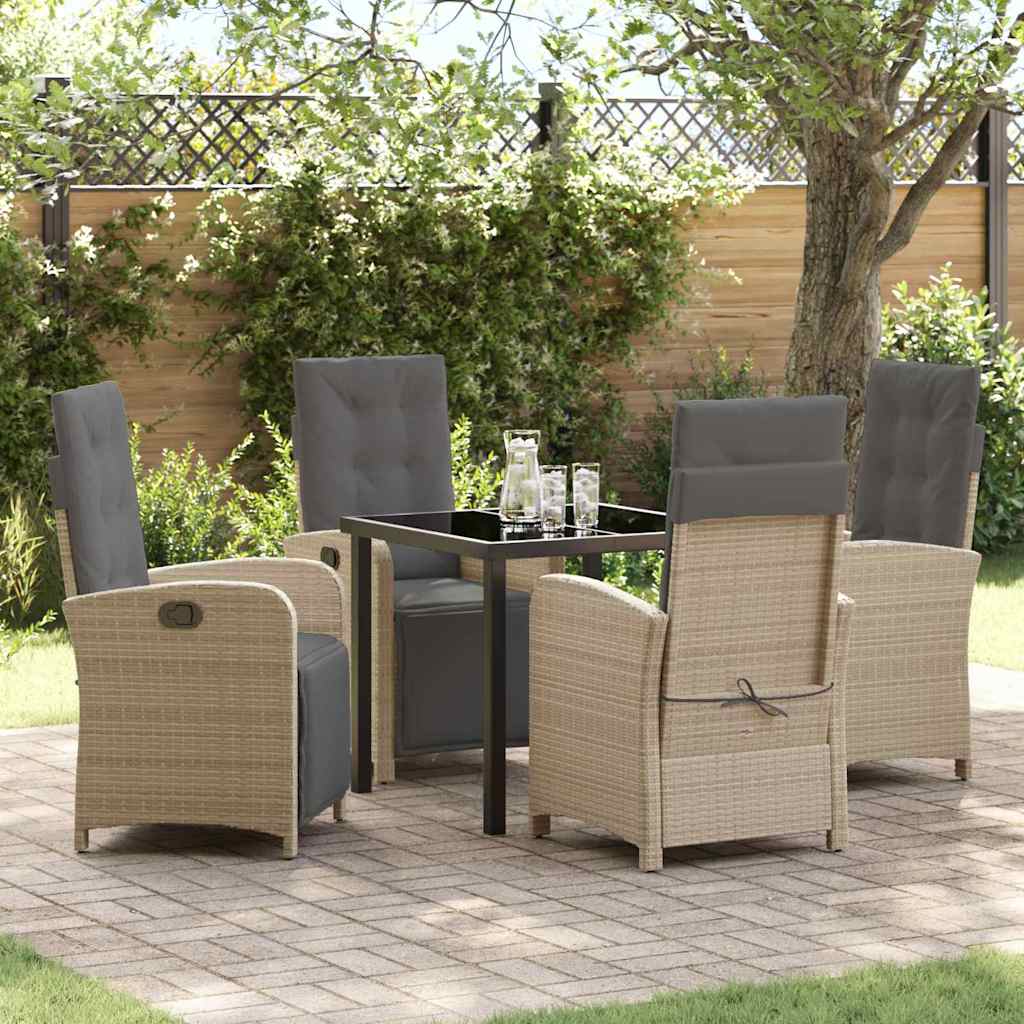 Ensemble de salle à manger pour jardin 5 pcs Beige polyrotin - XIOS