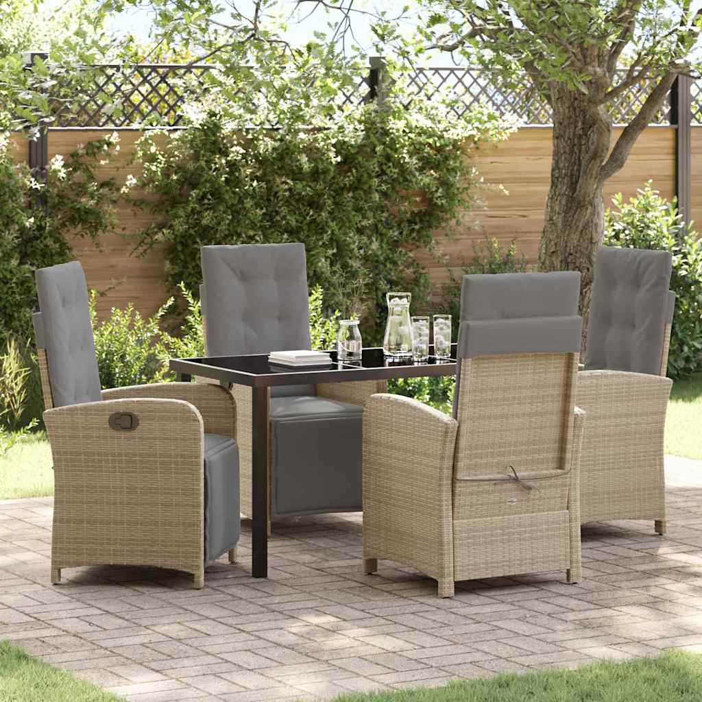 Ensemble de salle à manger pour jardin 5 pcs Beige polyrotin - XIOS