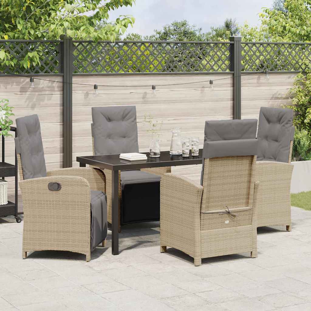 Ensemble de salle à manger pour jardin 5 pcs Beige polyrotin - XIOS