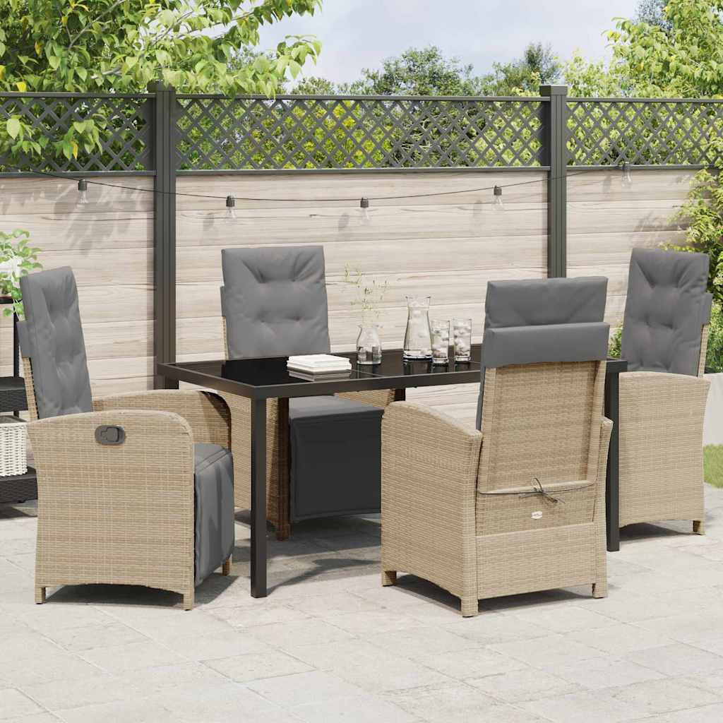 Ensemble de salle à manger pour jardin 5 pcs Beige polyrotin - XIOS