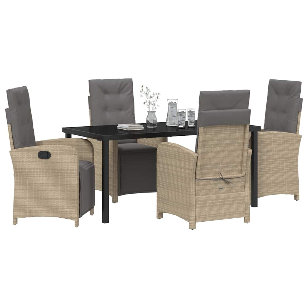 Ensemble de salle à manger pour jardin 5 pcs Beige polyrotin - XIOS