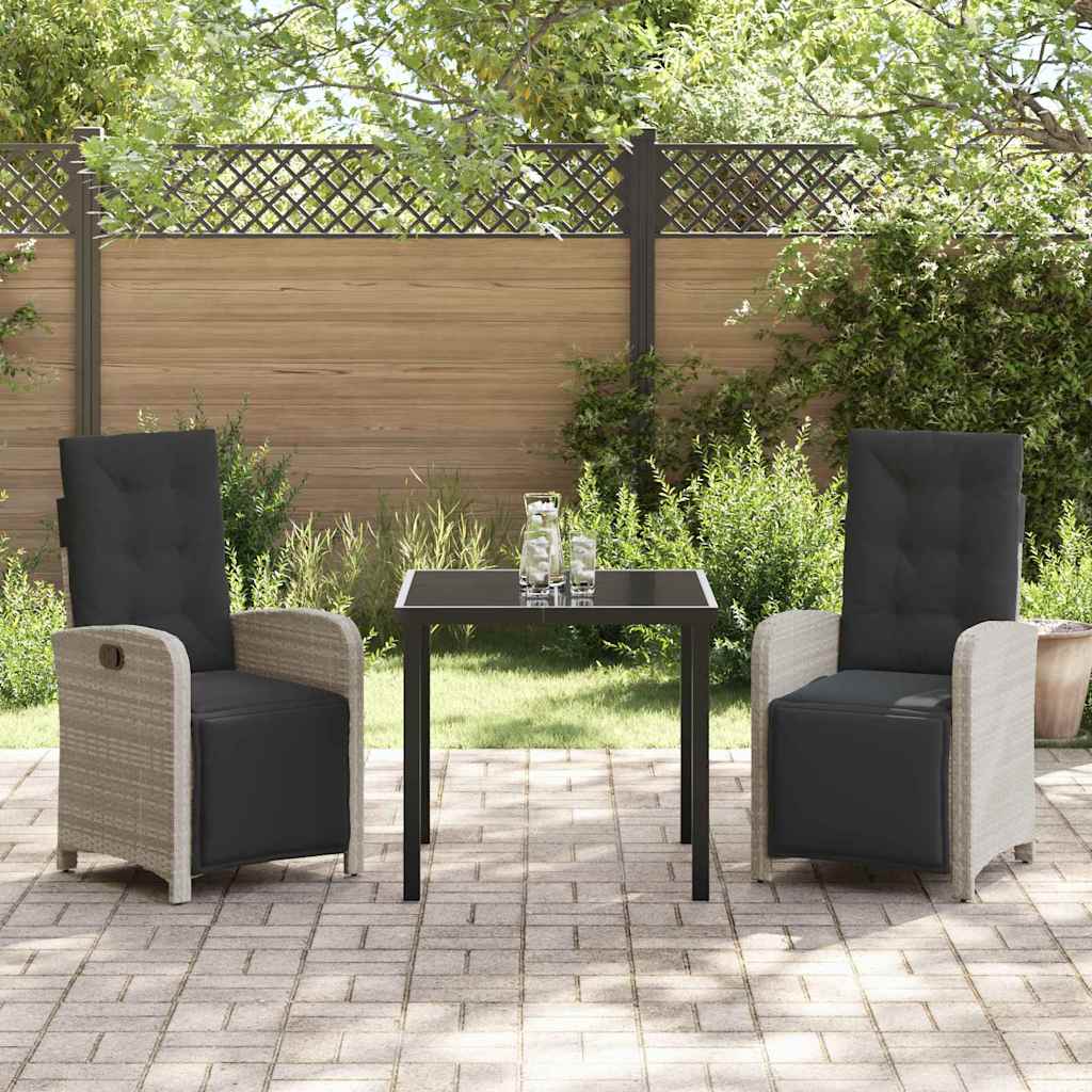 Ensemble de salle à manger pour jardin 3 pcs Gris clair - XIOS