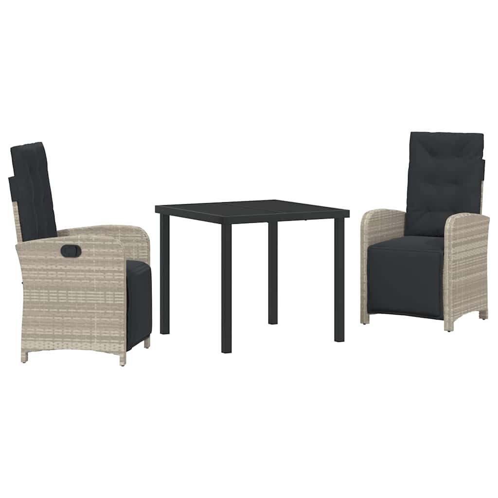 Ensemble de salle à manger pour jardin 3 pcs Gris clair - XIOS