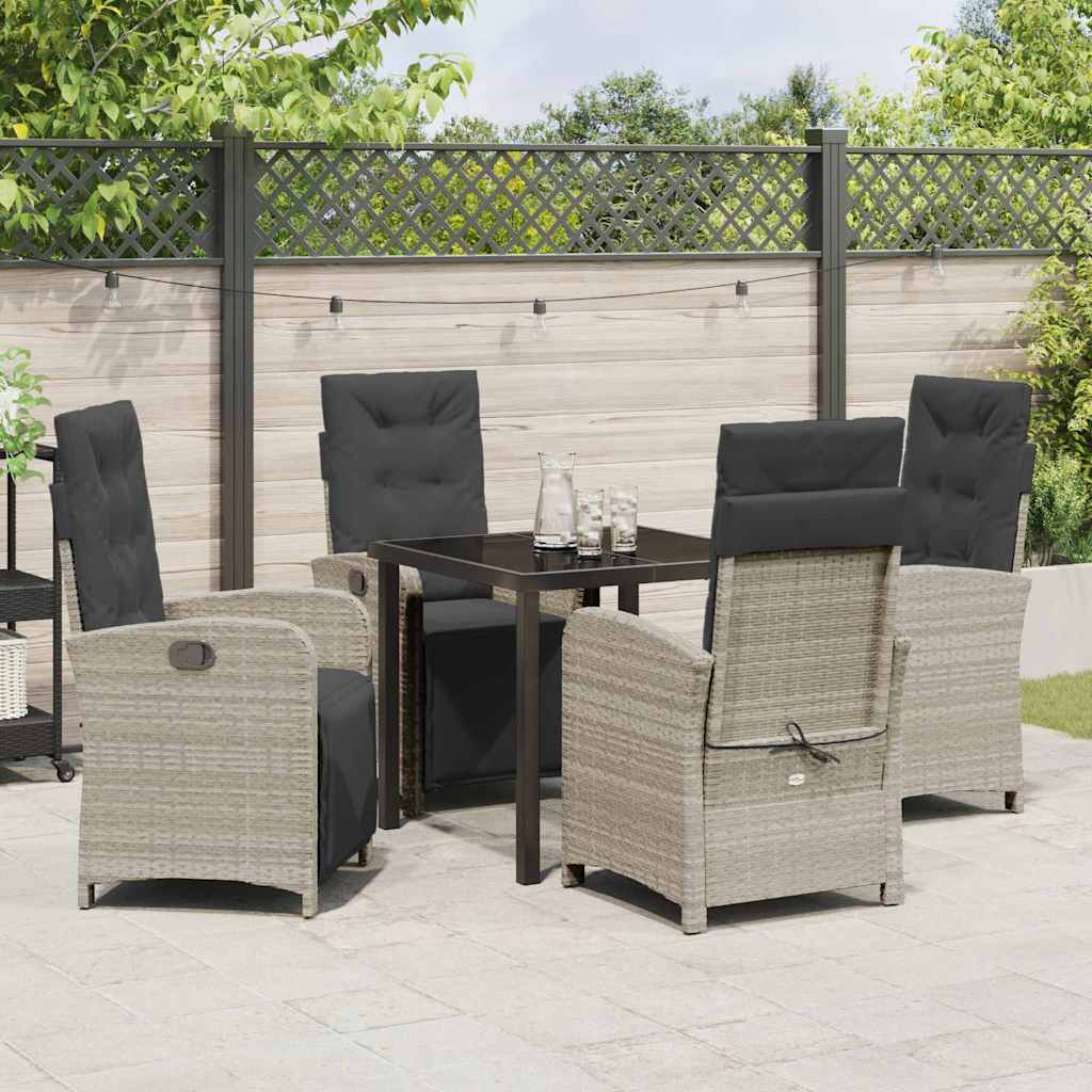 Ensemble de salle à manger pour jardin 5 pcs Gris clair - XIOS