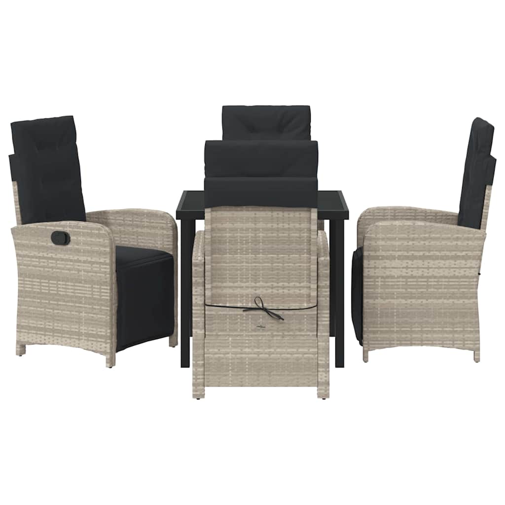 Ensemble de salle à manger pour jardin 5 pcs Gris clair - XIOS