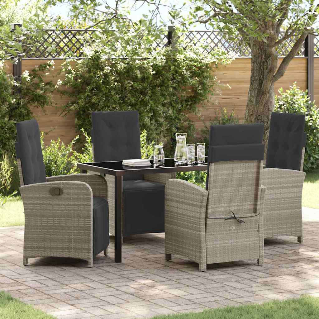 Ensemble de salle à manger pour jardin 5 pcs Gris clair - XIOS