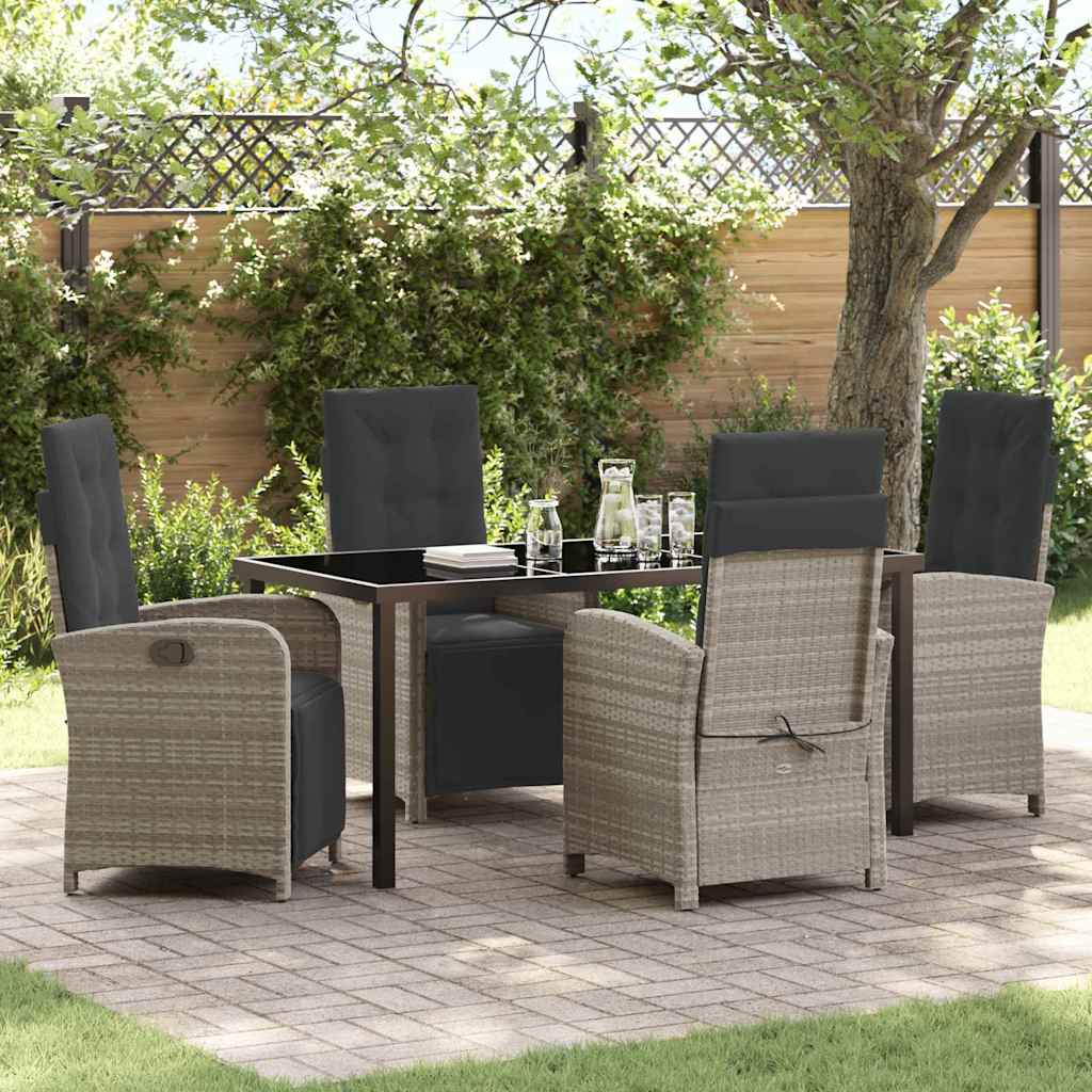 Ensemble de salle à manger pour jardin 5 pcs Gris clair - XIOS
