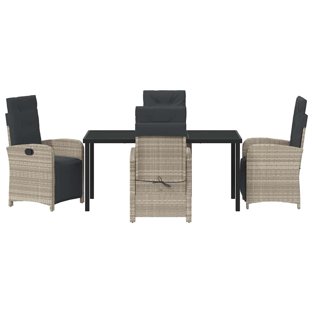 Ensemble de salle à manger pour jardin 5 pcs Gris clair - XIOS