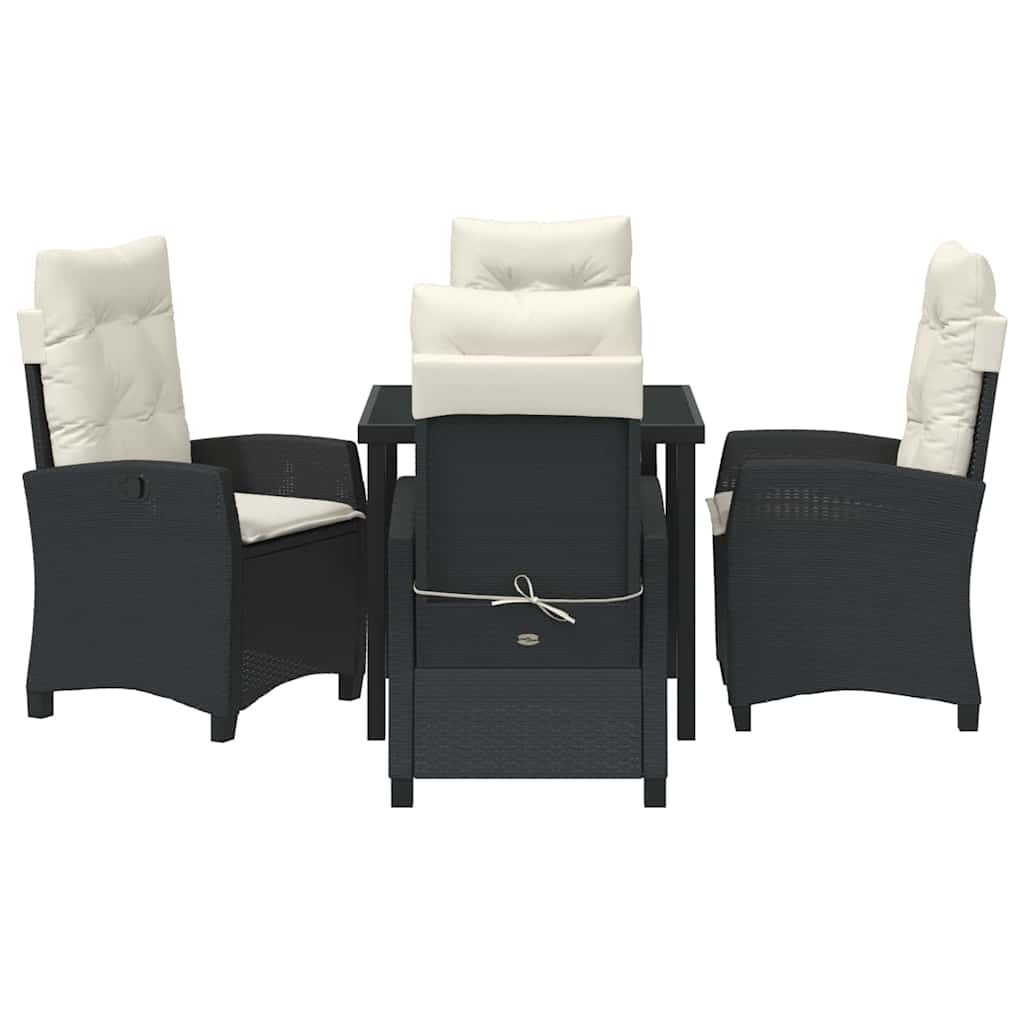 Ensemble de salle à manger pour jardin 5 pcs Noir polyrotin - XIOS
