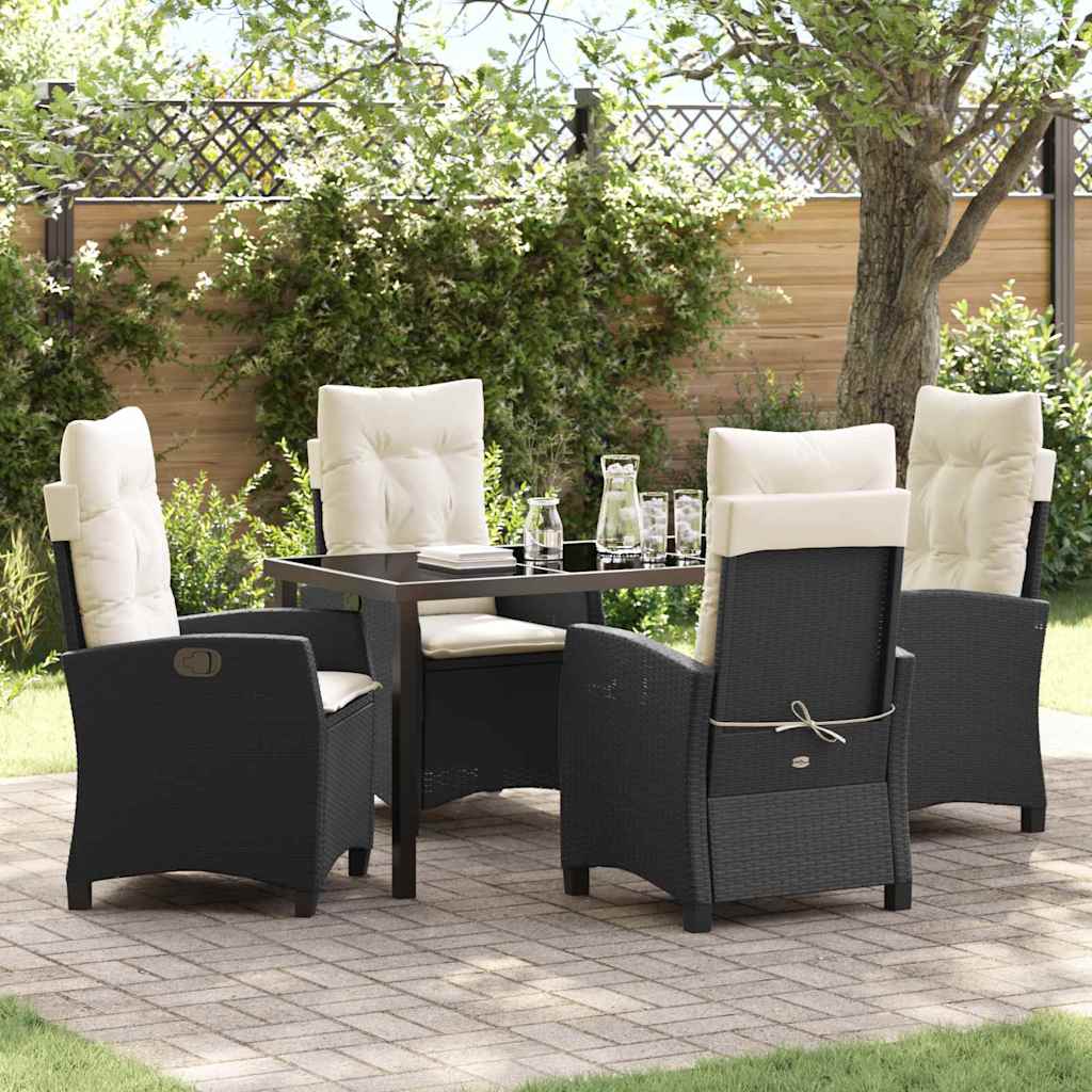 Ensemble de salle à manger pour jardin 5 pcs Noir polyrotin - XIOS