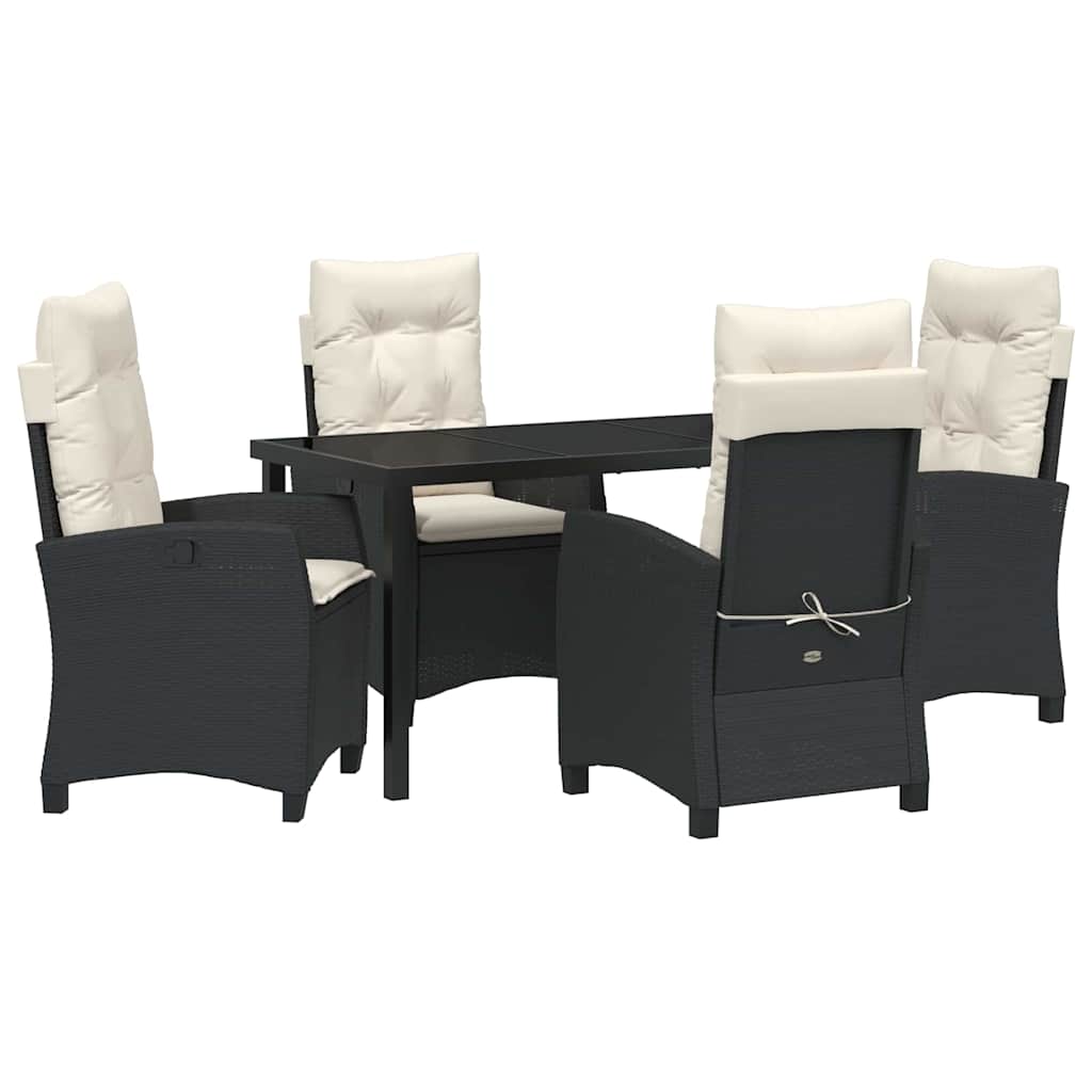 Ensemble de salle à manger pour jardin 5 pcs Noir polyrotin - XIOS