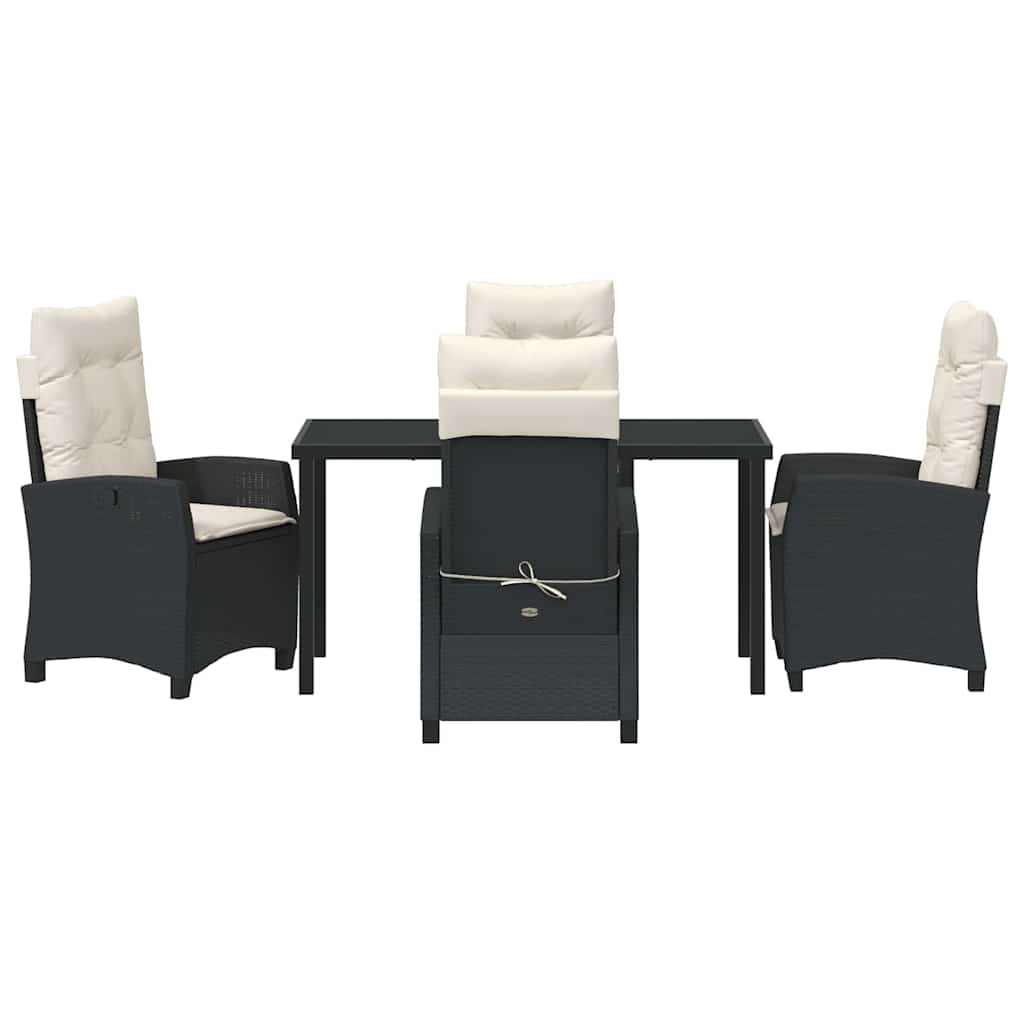 Ensemble de salle à manger pour jardin 5 pcs Noir polyrotin - XIOS
