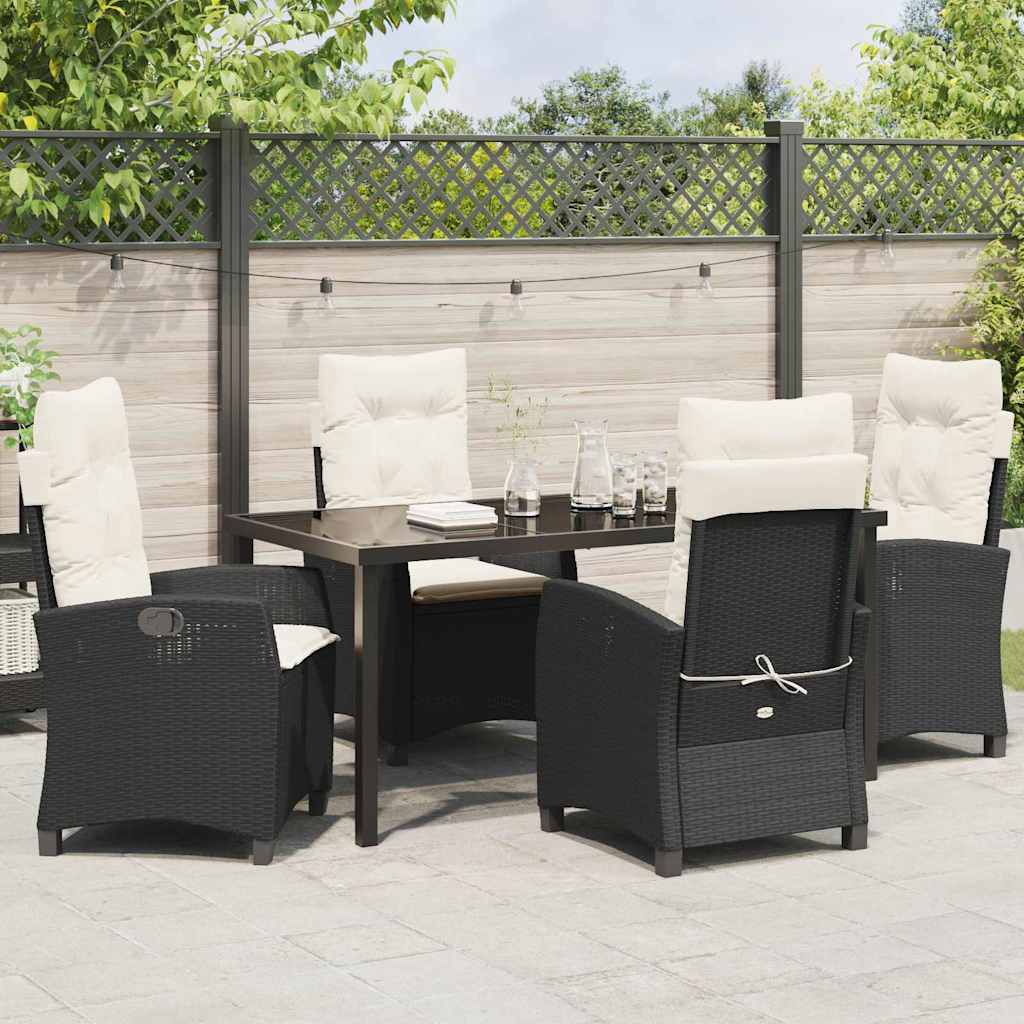 Ensemble de salle à manger pour jardin 5 pcs Noir polyrotin - XIOS