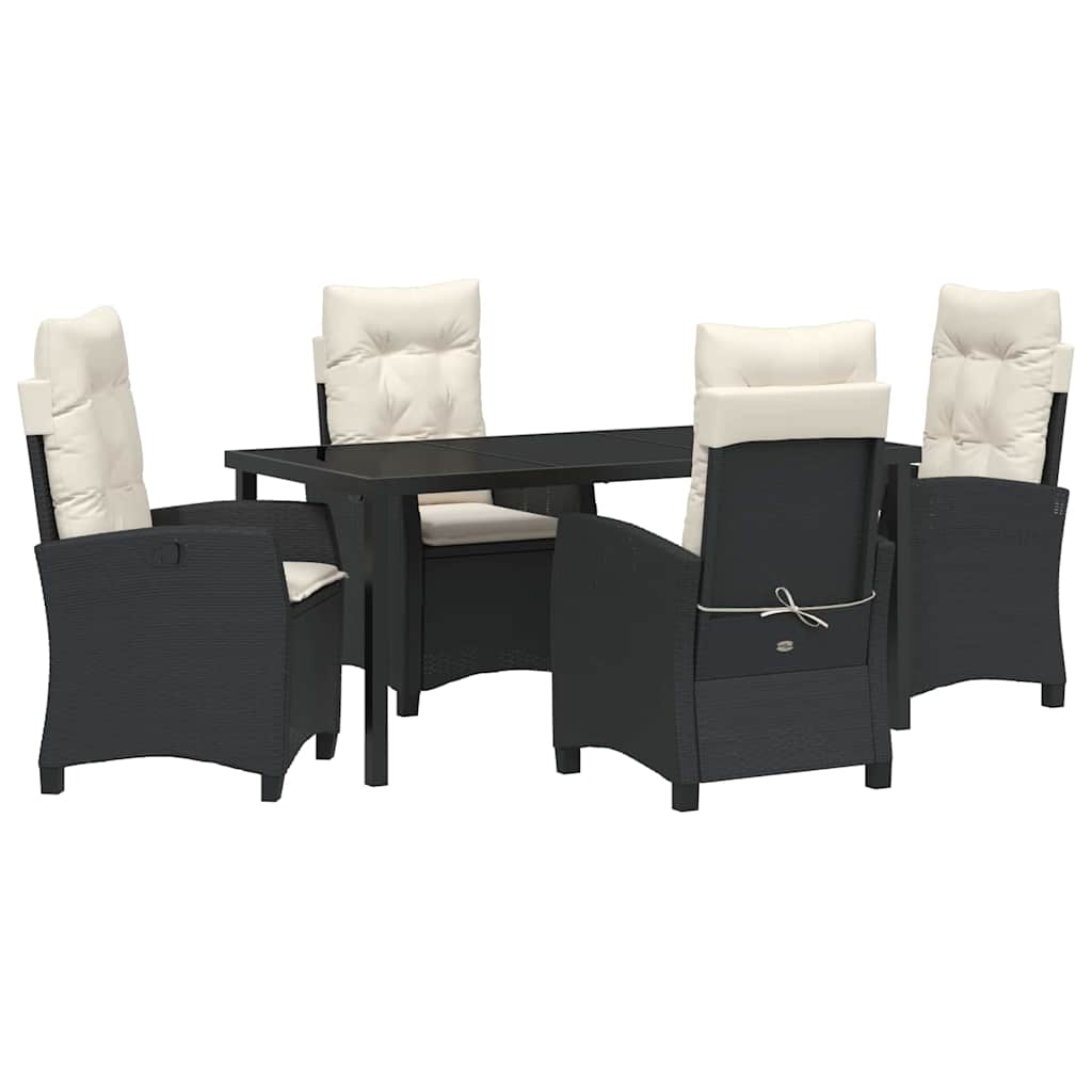 Ensemble de salle à manger pour jardin 5 pcs Noir polyrotin - XIOS