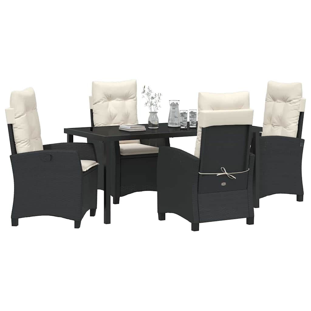 Ensemble de salle à manger pour jardin 5 pcs Noir polyrotin - XIOS
