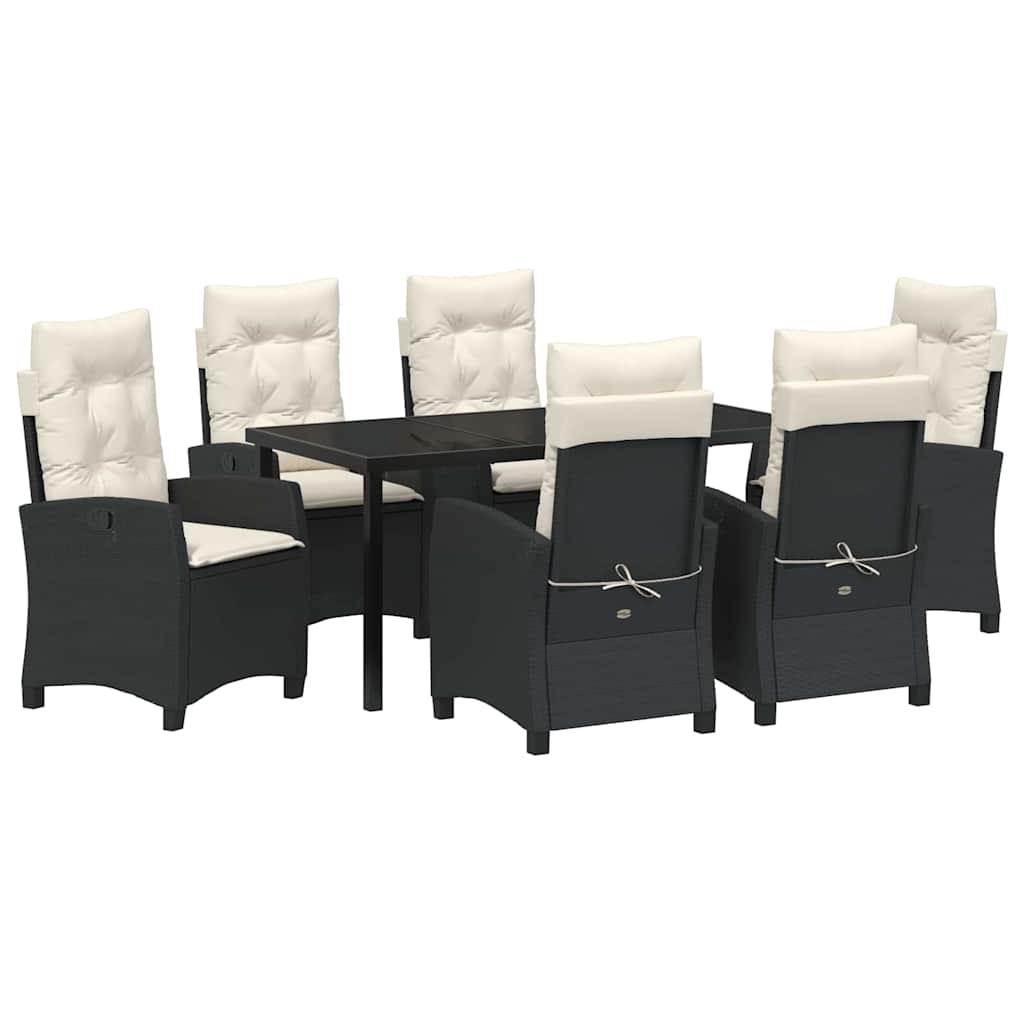 Ensemble de salle à manger pour jardin 7 pcs Noir polyrotin - XIOS