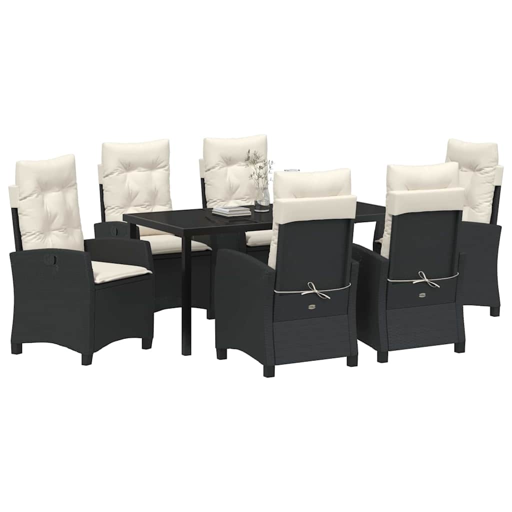 Ensemble de salle à manger pour jardin 7 pcs Noir polyrotin - XIOS