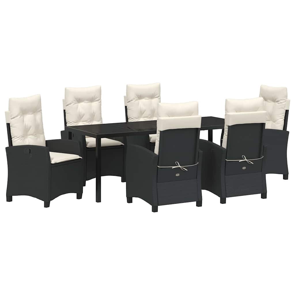 Ensemble de salle à manger pour jardin 7 pcs Noir polyrotin - XIOS