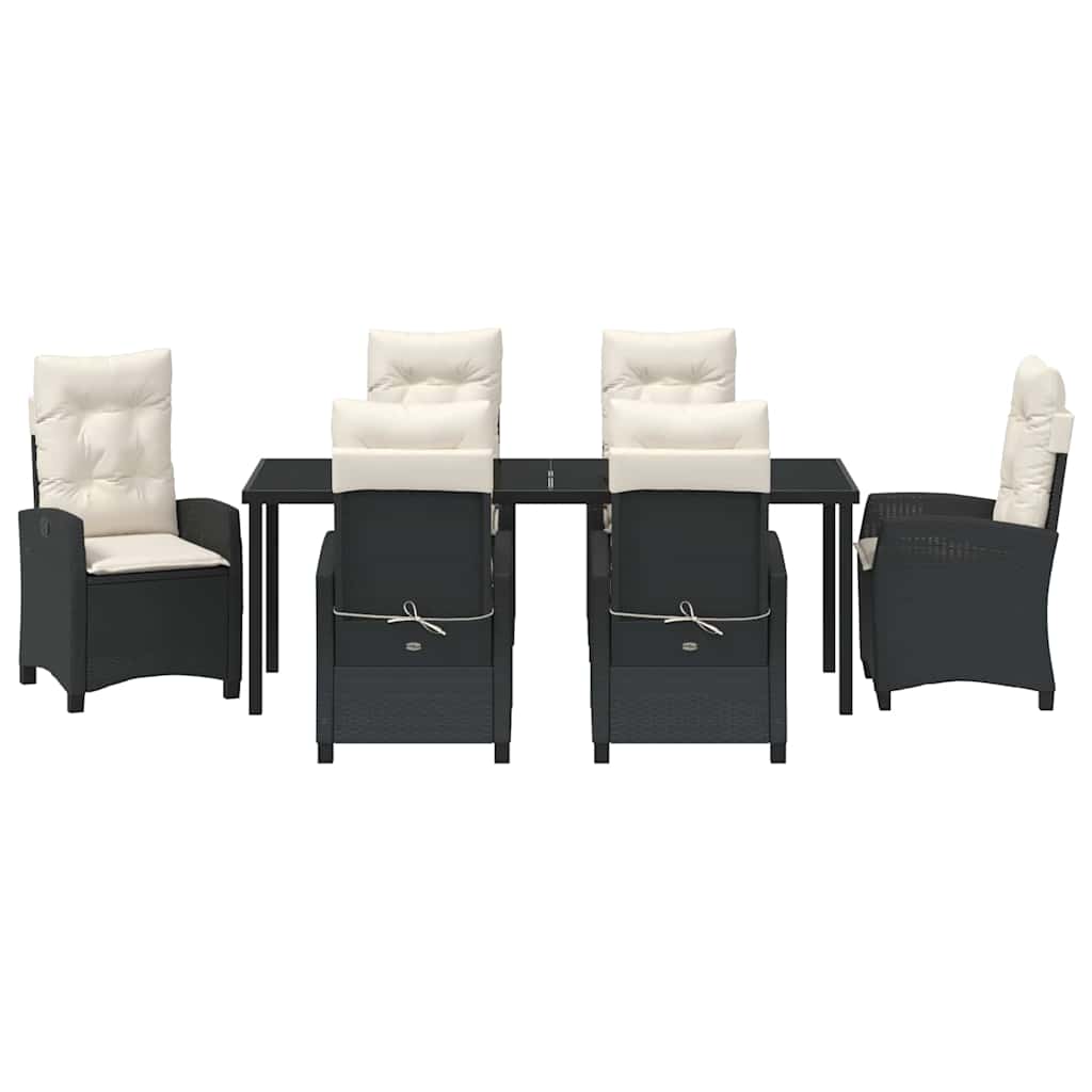 Ensemble de salle à manger pour jardin 7 pcs Noir polyrotin - XIOS