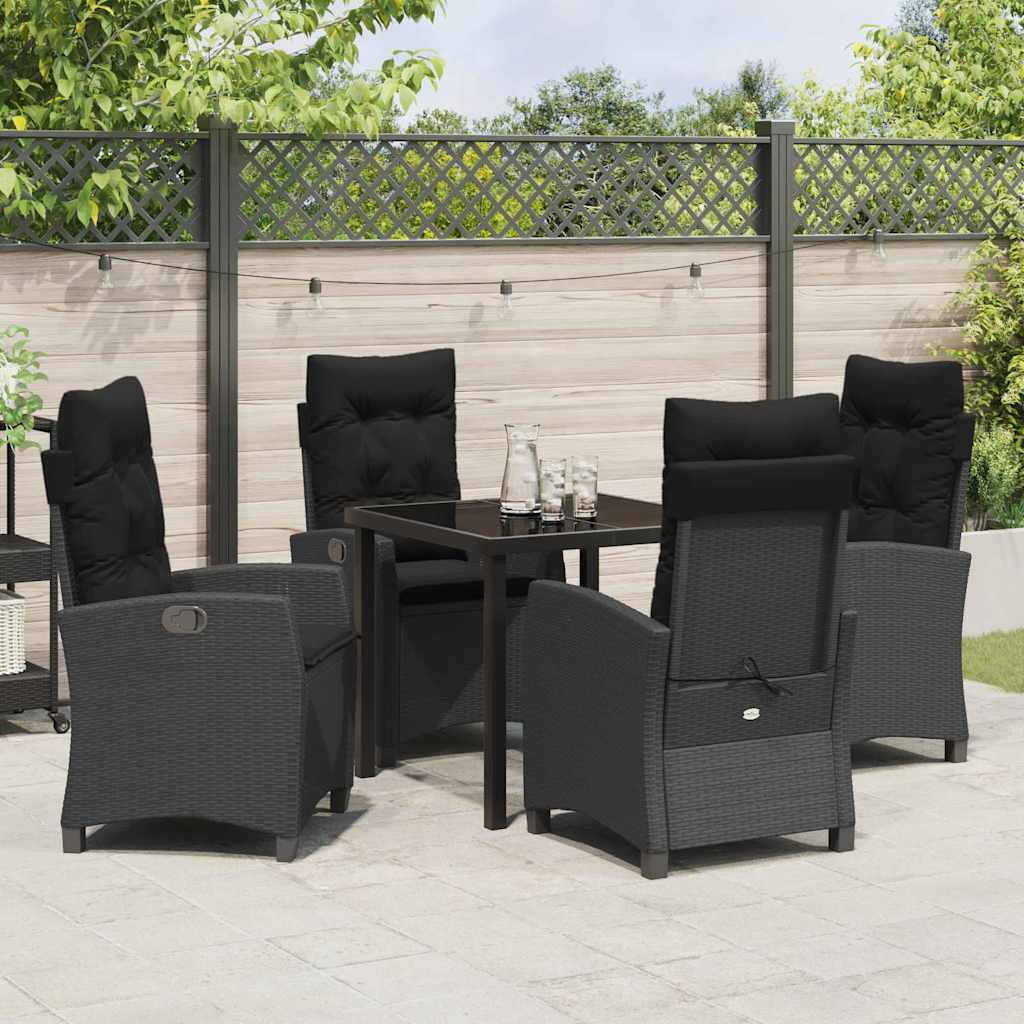 Ensemble de salle à manger pour jardin 5 pcs Noir polyrotin - XIOS
