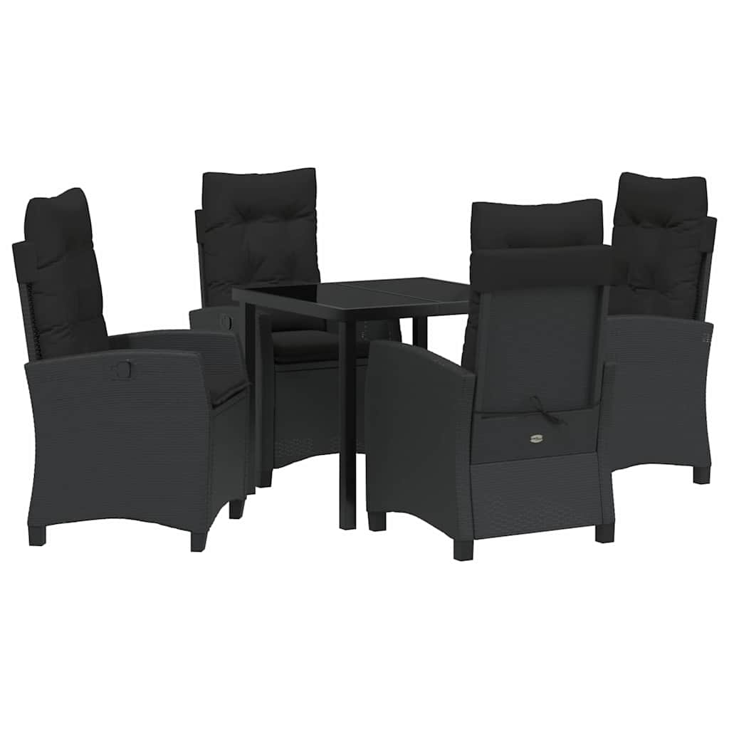 Ensemble de salle à manger pour jardin 5 pcs Noir polyrotin - XIOS